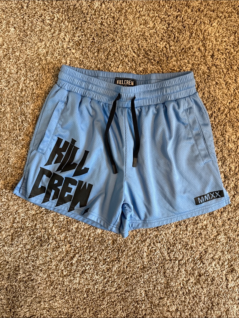 Kill Crew ‘MUAY THAI SHORTS (MID THIGH CUT) BLUE’